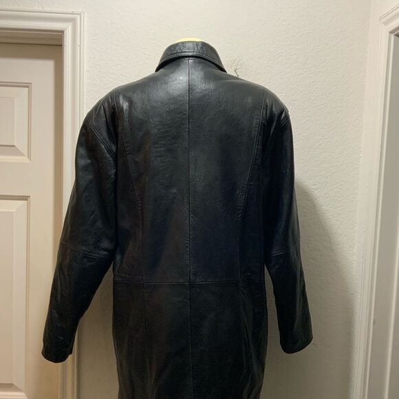 Gino di Giorgio Black Leather Button Up  jacket  M with gold buttons - Picture 4 of 10